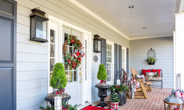 christmas topiary for front porch