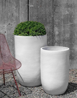 tall white planters
