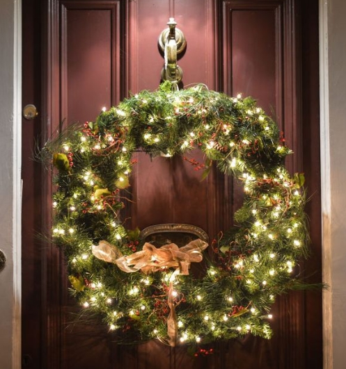 live christmas wreaths for front door