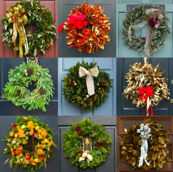 live christmas wreaths for front door
