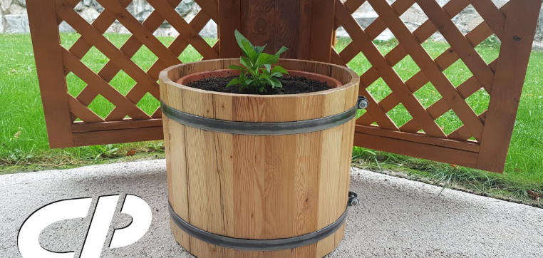 barrel flower pot