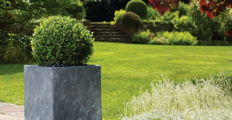 large grey plant pots
