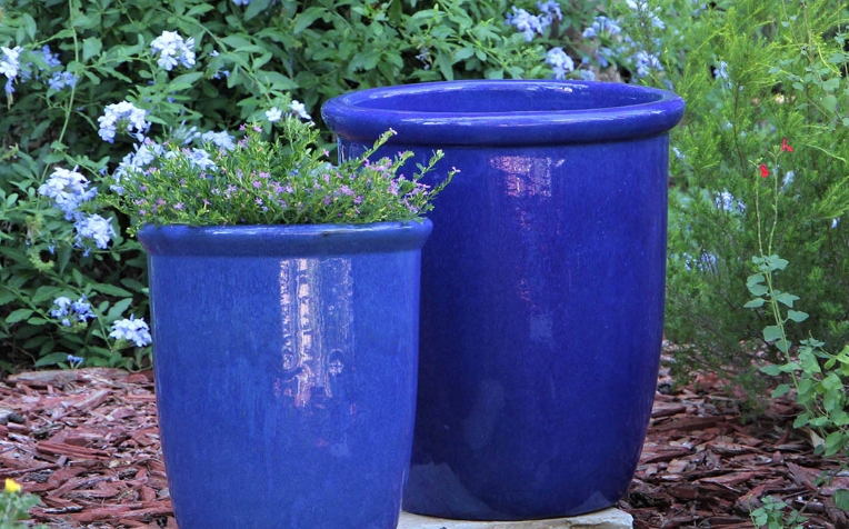 glazed plant pots