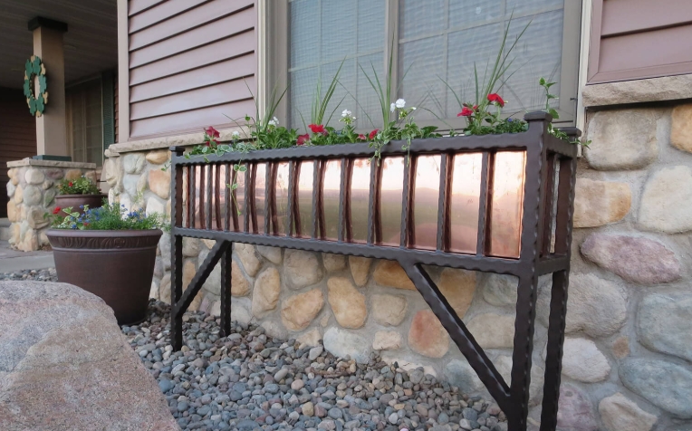 wrought iron flower boxes