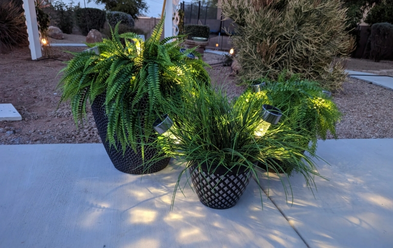 outdoor artificial flowers in pots