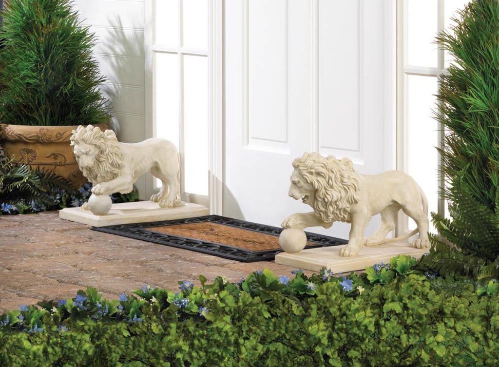 yard lion statue