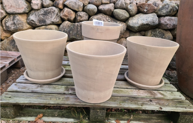 gray terracotta pots