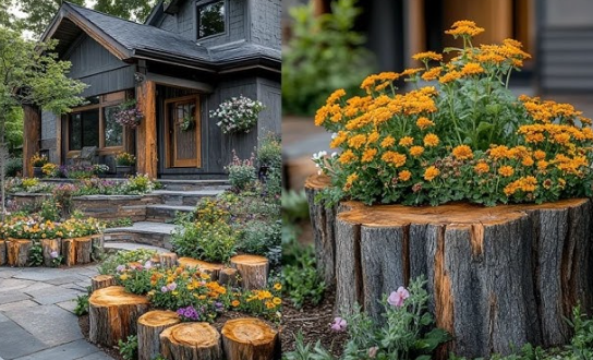 Sculpture and Planter Ideas for Rustic Home Entrances