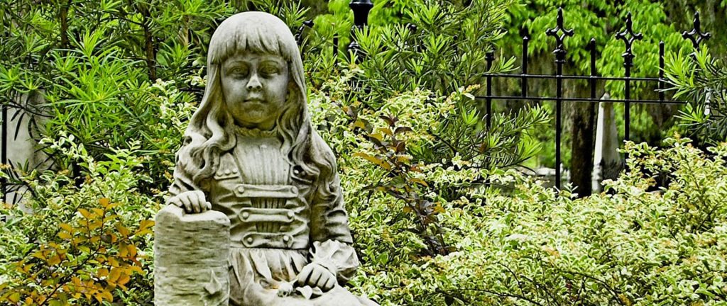 Little girl statue in a Savannah cemetery