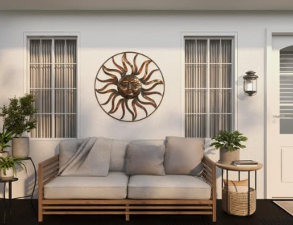 Geometric outdoor wall decor inspiration