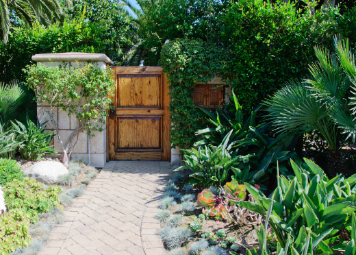 Outdoor wall decor for garden pathways