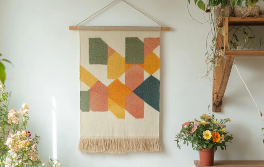 Outdoor wall decor using fabric elements