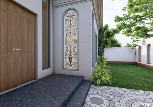 Outdoor wall decor for contemporary architecture