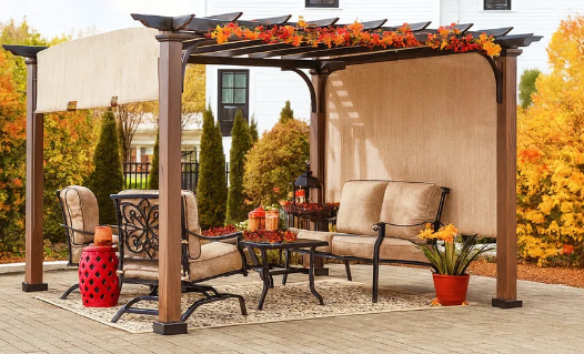 Outdoor wall decor for pergolas