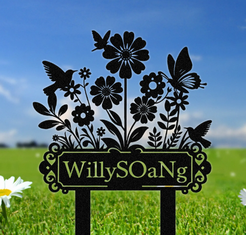 Outdoor wall decor with custom signage