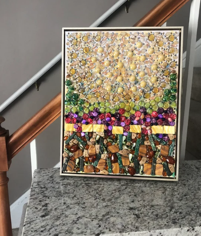 Outdoor wall decor using mixed media