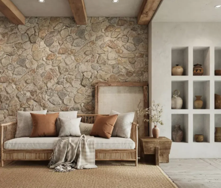 Outdoor wall decor using modern textures