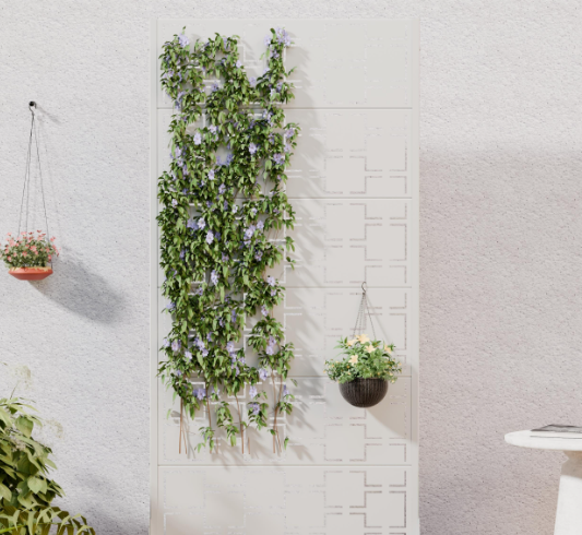 Outdoor wall decor using decorative panels