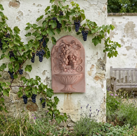 Outdoor wall decor with bold textures