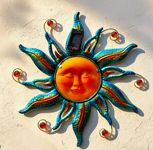 Outdoor wall decor using artistic features