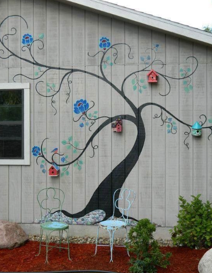 Outdoor wall decor for backyard creativity